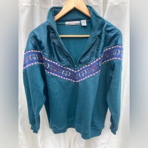 Vintage 1990's Chinawear by Morsly Quarter Zip Sweatshirt, Size Medium